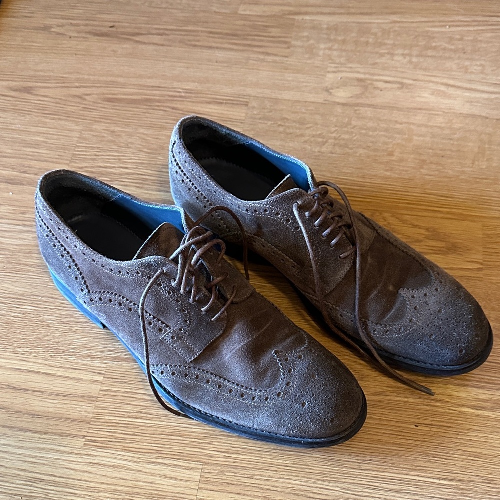 Oxfords, Mens Suede To Boot New York Brown 9.5  Luxury Leather casual hipster